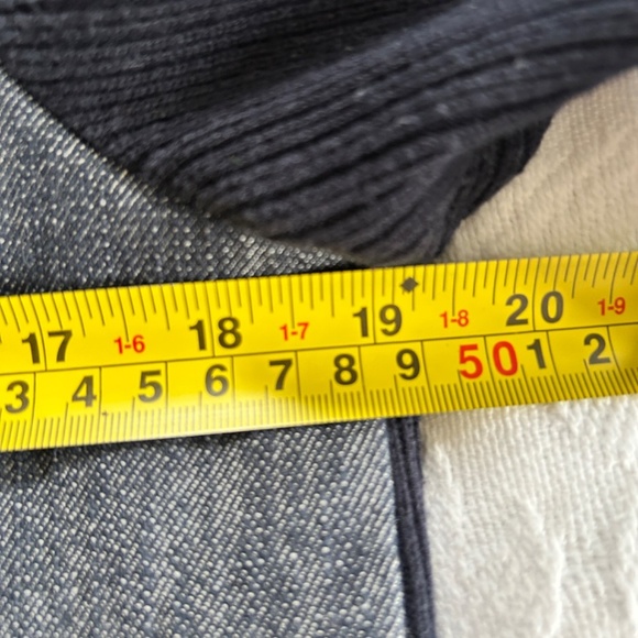 Denim Sweater Women's size Medium Full Zip Cross Stitch Business  Casual preppy - Picture 10 of 12